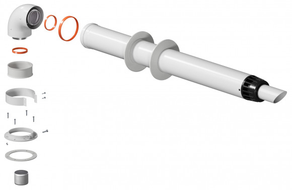 Комплект коаксиальный 60/100 L-1220 мм, универсальный, антилед. Комплект коаксиальный 60/100 L-1220 мм, универсальный, антилед.