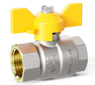 Кран шаровой газовый Ду15 (1/2") в/в бабочка