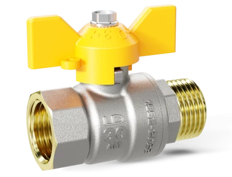 Кран шаровой газовый Ду15 (1/2") в/н бабочка